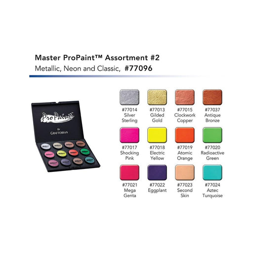 Graftobian Make-Up Company - Master ProPaint™ Box 2, Metallic, Neon and Classic - 45oz