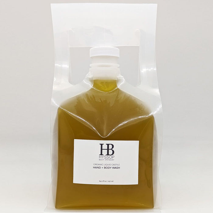 Organic Liquid Castile Hand + Body Wash - 1/2 Gallon (64oz)