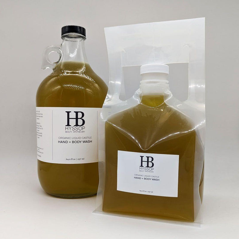 Hyssop Beauty Apothecary L.L.C. Organic Liquid Castile Hand + Body Wash - 1/2 Gallon (64oz) Body Wash