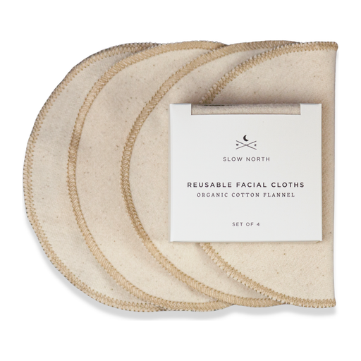 Slow North Set of 4 Reusable Facial Cloths Skin Care