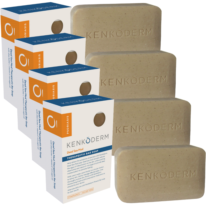 Kenkoderm Psoriasis Dead Sea Mud Soap with Argan Oil & Shea Butter 4.25 oz