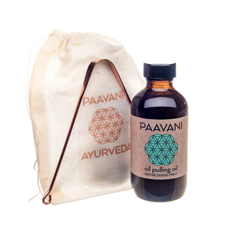 Paavani Ayurveda Mint Oral Care Ritual | Ayurvedic Oil Pulling & Tongue Cleaning variable
