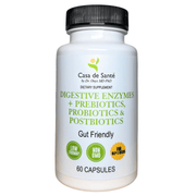 casa de sante FODMAP Digestive Enzymes + Prebiotics + Probiotics + Postbiotics Gut Friendly Low FODMAP MD PhD Formulated Digestive Support Supplements