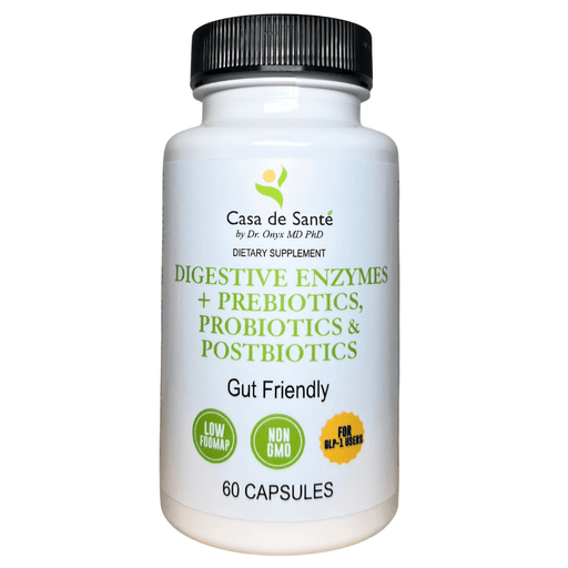 casa de sante FODMAP Digestive Enzymes + Prebiotics + Probiotics + Postbiotics Gut Friendly Low FODMAP MD PhD Formulated Digestive Support Supplements