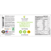 casa de sante FODMAP Digestive Enzymes + Prebiotics + Probiotics + Postbiotics Gut Friendly Low FODMAP MD PhD Formulated Digestive Support Supplements