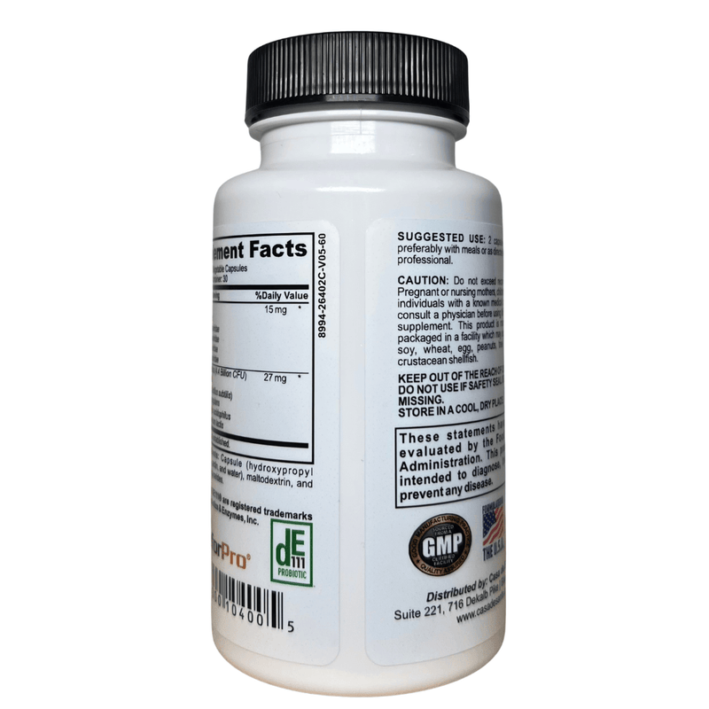 casa de sante Advanced Probiotic & Prebiotic | Low FODMAP Daily Gut Health & Microbiome Balance Digestive Support Supplements Light Gray