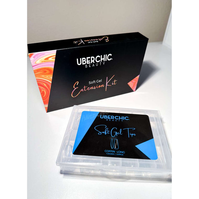 Uberchic Beautysoft Gel Kit: 3-Step Soak Off Nail Extension System With Bonus Gel Top Coat + Free Soft Gel Tips!