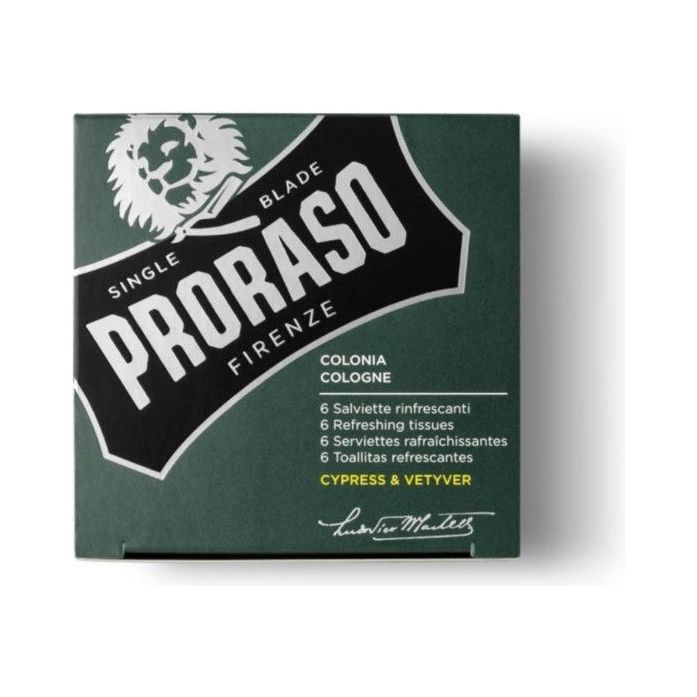 Proraso Cypress & Vetyver Cologne Wipes 3.4 Oz