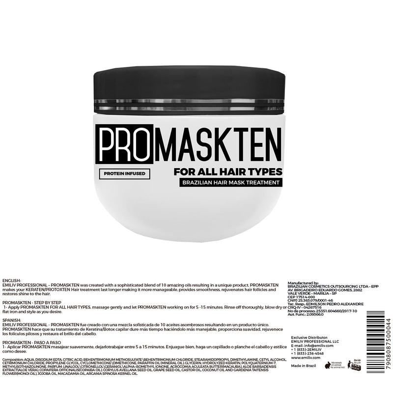 Emiliv Professional Emiliv Professional™ - PROHOMETEN HOME CARE KIT - (Shampoo 500 ml / 16.9 fl. oz., Conditioner 500 ml / 16.9 fl. oz. and Mask 300 ml / 10.14 fl. oz.) Home Care