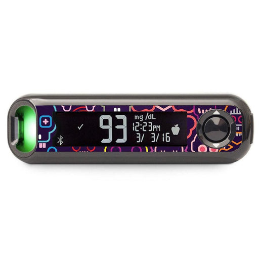 Peelz Psycho Skulls Bayer Contour© Next One Glucometer Peelz/Stickers