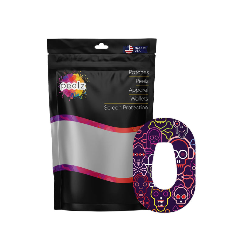 Peelz Psycho Skulls Dexcom G6 Patch Tape - Pump Peelz Patch Medical Tape