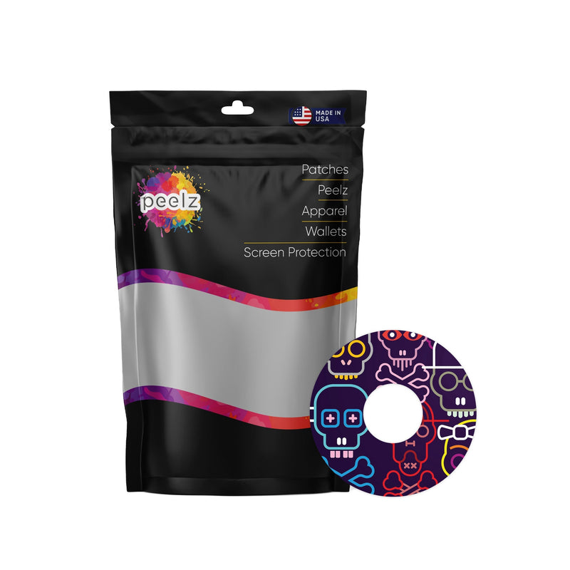 Peelz Psycho Skulls Patch Tape Designed for the FreeStyle Libre 3 Plus & Lingo Patch Medical Tape