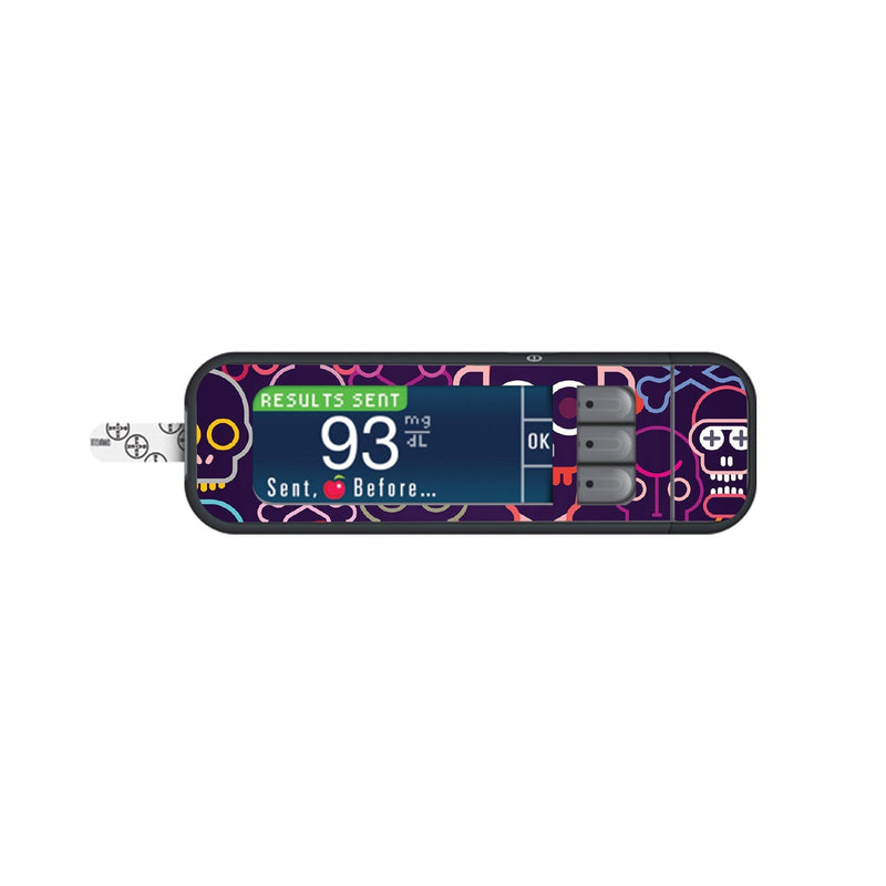 Peelz Psycho Skulls for Bayer Contour Next Glucometer Peelz/Stickers