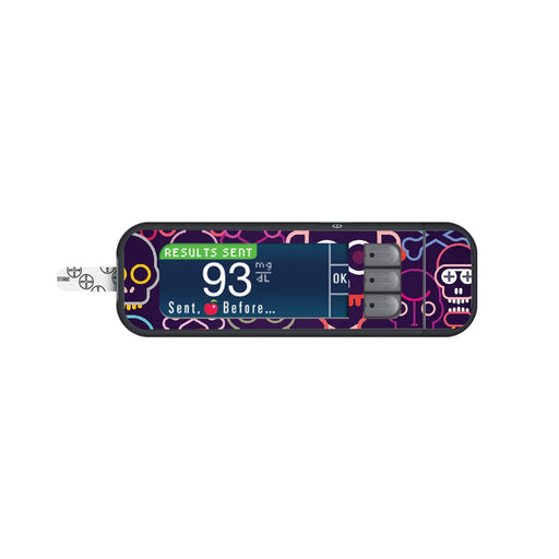 Peelz Psycho Skulls for Bayer Contour Next Glucometer Peelz/Stickers