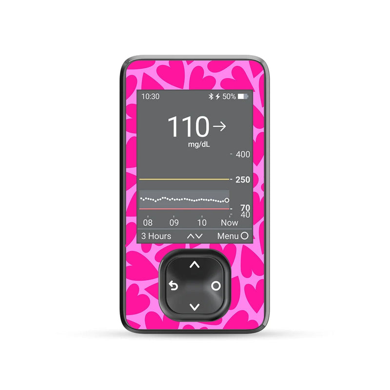 Peelz Puffy Hearts DEXCOM G7 and Stelo and G6 Touchscreen Receiver Sticker Peelz/Stickers