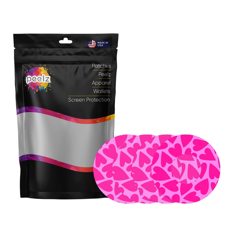 Peelz Puffy Hearts Patch  Tape Designed for the FreeStyle Libre 2 Patch Medical Tape
