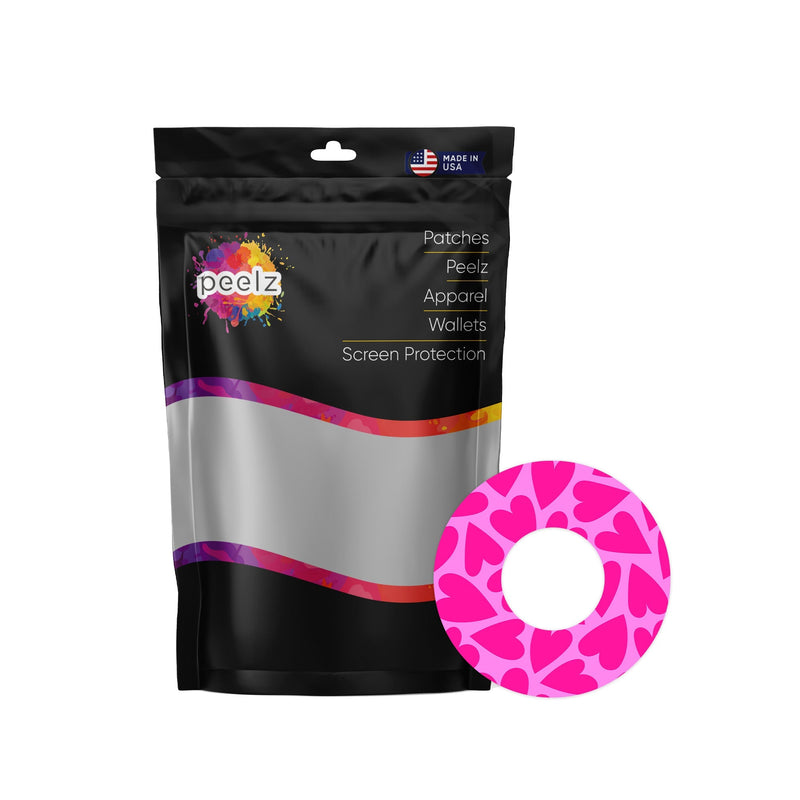 Peelz Puffy Hearts Patch  Tape Designed for the FreeStyle Libre 2 Patch Medical Tape