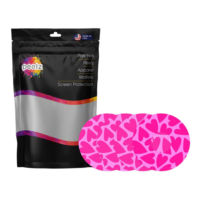 Peelz Puffy Hearts Patch Tape Designed for the FreeStyle Libre 3 Plus & Lingo Patch Medical Tape