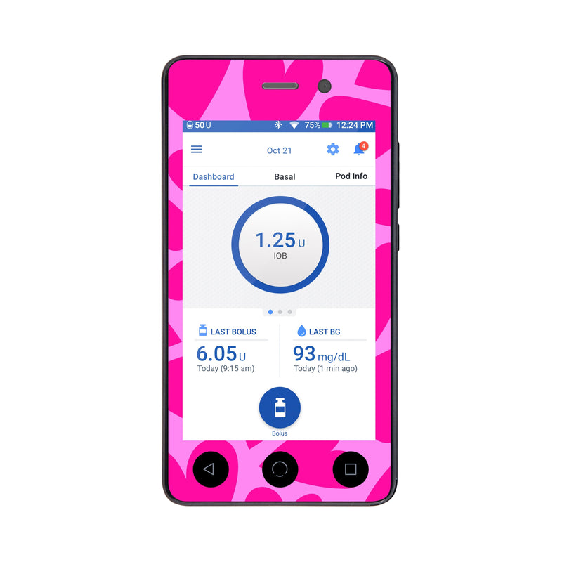 Peelz Puffy Hearts Sticker for Omnipod DASH® PDM – Pump Peelz Peelz/Stickers