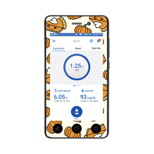 Peelz Pumpkin Pie Sticker for Omnipod DASH® PDM – Pump Peelz Peelz/Stickers
