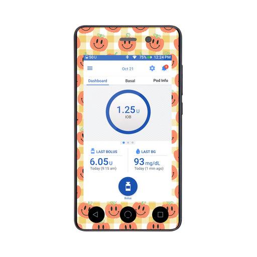 Peelz Pumpkin Smilies Sticker for Omnipod DASH® PDM – Pump Peelz Peelz/Stickers