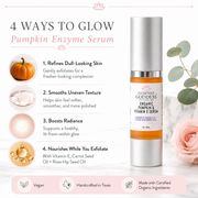Glimmer Goddess® Organic Skin Care Organic Pumpkin Enzyme Serum – Exfoliating Glow Treatment Serums