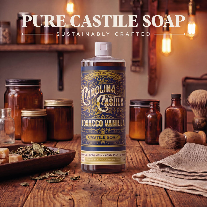Carolina Castile Soap Tobacco Vanilla Castile Soap Sienna 32 oz,1 Gallon