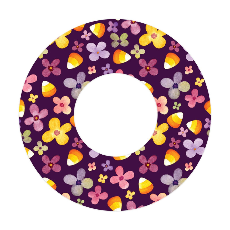 Peelz Purple Floral Patch  Tape Designed for the FreeStyle Libre 2 Patch Medical Tape