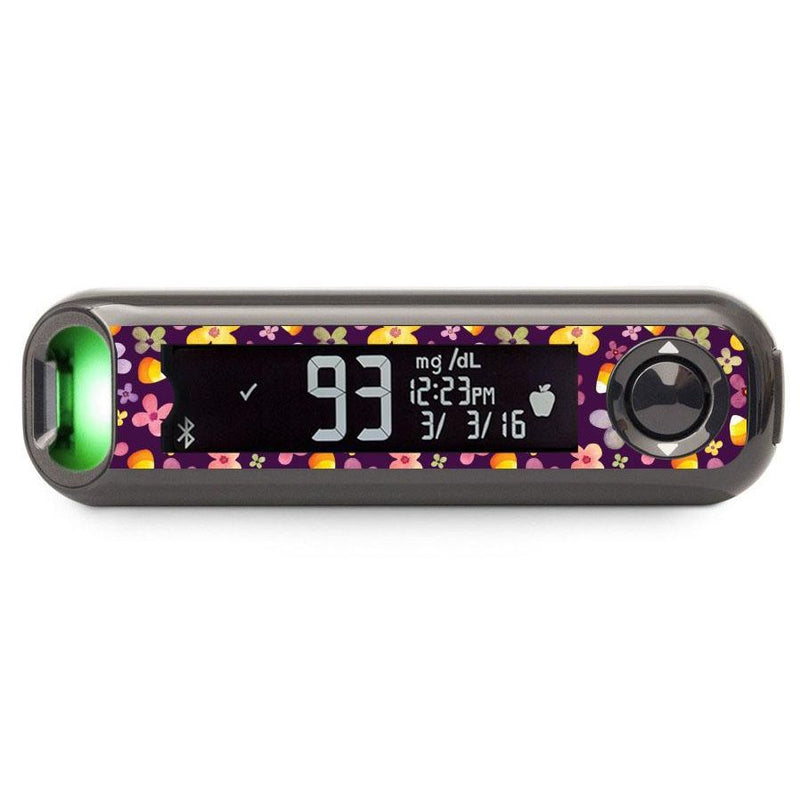 Peelz Purple Floral for Bayer Contour© Next One Glucometer Peelz/Stickers