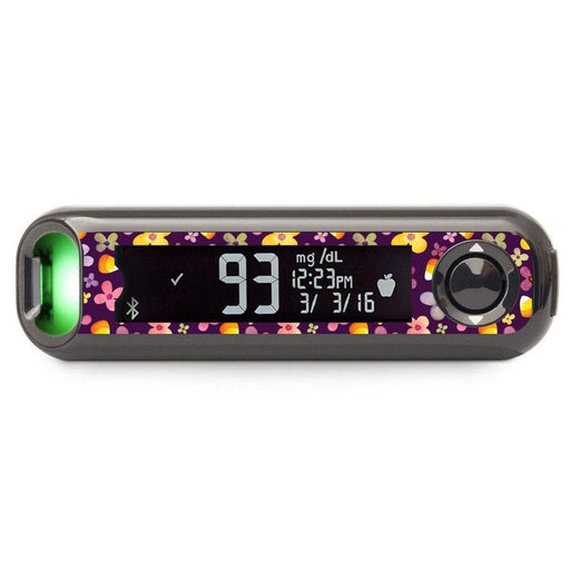 Peelz Purple Floral for Bayer Contour© Next One Glucometer Peelz/Stickers