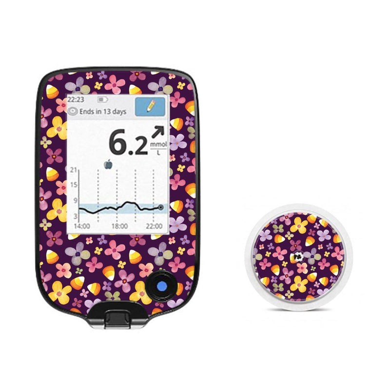 Peelz Purple Floral for Freestyle Libre 2 Peelz/Stickers