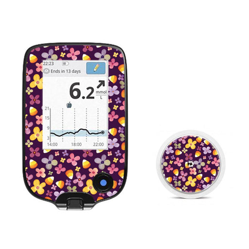 Peelz Purple Floral for Freestyle Libre 2 Peelz/Stickers