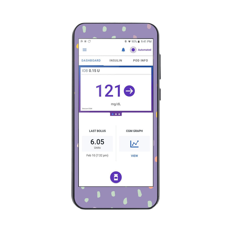 Peelz Purple Pastel Sticker for Omnipod® 5 Controller – Pump Peelz Peelz/Stickers