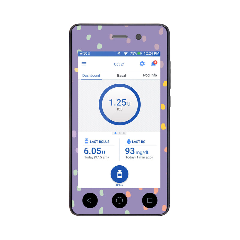 Peelz Purple Pastel Sticker for Omnipod DASH® PDM – Pump Peelz Peelz/Stickers