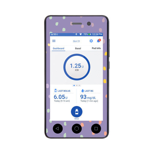 Peelz Purple Pastel Sticker for Omnipod DASH® PDM – Pump Peelz Peelz/Stickers
