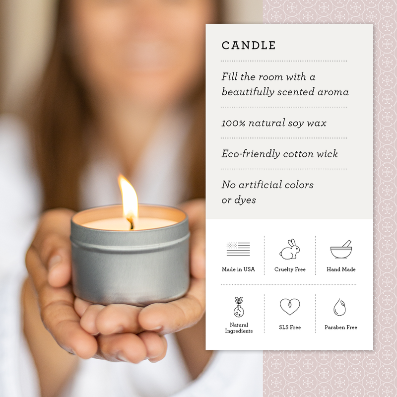 Lizush Trio of Tin Soy Candle - Scented with Bergamot and Lavender Essential oils