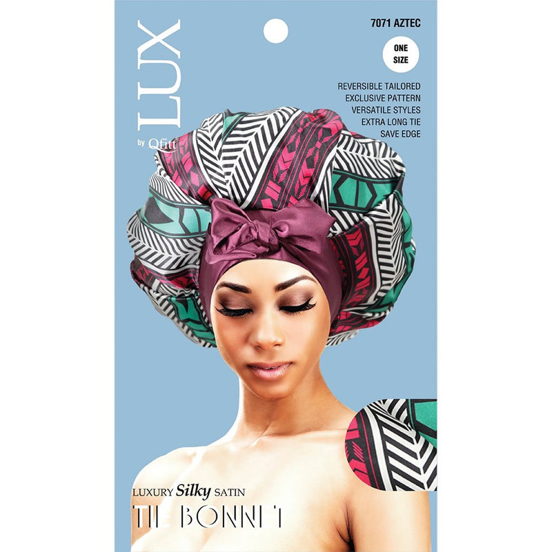 Mill's Beauty Supply LUX by QFitt Luxury Silky Satin Tie Bonnet Hair Accessories