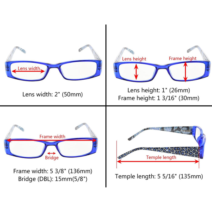 Eyekeeper - 5 Pack Leopard Reading Glasses R006A