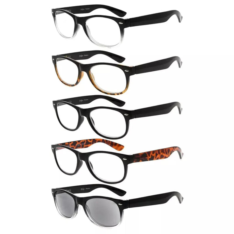 eyekeeper.com 5 Pack Classic 80's Reading Glasses Include Sunglasses R011 Eyeglasses