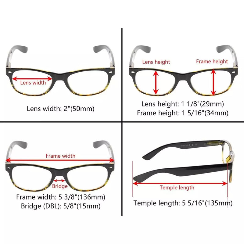 eyekeeper.com 5 Pack Classic 80's Reading Glasses Include Sunglasses R011 Eyeglasses