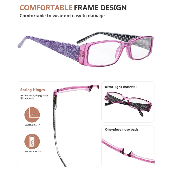 Eyekeeper - 5 Pack Polka Dots Reading Glasses R040P