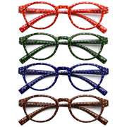 eyekeeper.com 4 Pack Oval Polka Dots Pattern Reading Glasses R091P Eyeglasses