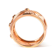 Bids.com 14K Rose Gold 1/3 Cttw Diamond and Pink Tourmaline Cigar Band Ring with White Enamel (G-H Color, SI1-SI2 Clarity) Rings