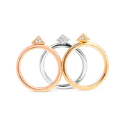 Bids.com 14K Tri Color Gold 1/3 Cttw Diamond Pyramid Stackable Band Ring Set (G-H Color, SI1-SI2 Clarity) - Size 7 Rings