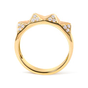 Bids.com 14K Yellow Gold 1/4 Cttw White Diamond Pyramid Band Ring (G-H Color, SI1-SI2 Clarity)- Size 7 Rings