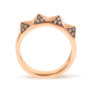 Bids.com 14K Rose Gold 1/4 Cttw Brown Diamond Pyramid Band Ring (Brown Color, SI1-SI2 Clarity)- Size 7 Rings