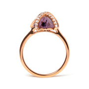 Bids.com 14K Rose Gold 1/5 Cttw Diamond Wrapped 15x15 MM Purple Amethyst Cocktail Ring (G-H Color, SI1-SI2 Clarity) Rings