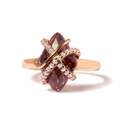 Bids.com 14K Rose Gold 1/5 Cttw Diamond Wrapped 15x15 MM Purple Amethyst Cocktail Ring (G-H Color, SI1-SI2 Clarity) Rings