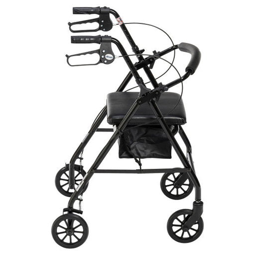 RIO Medical Supplies Rollator Rolling Walker with 6" Wheels, Fold Up Removable Back Support and Padded Seat