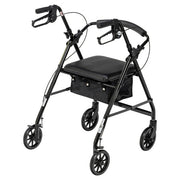 RIO Medical Supplies Rollator Rolling Walker with 6" Wheels, Fold Up Removable Back Support and Padded Seat